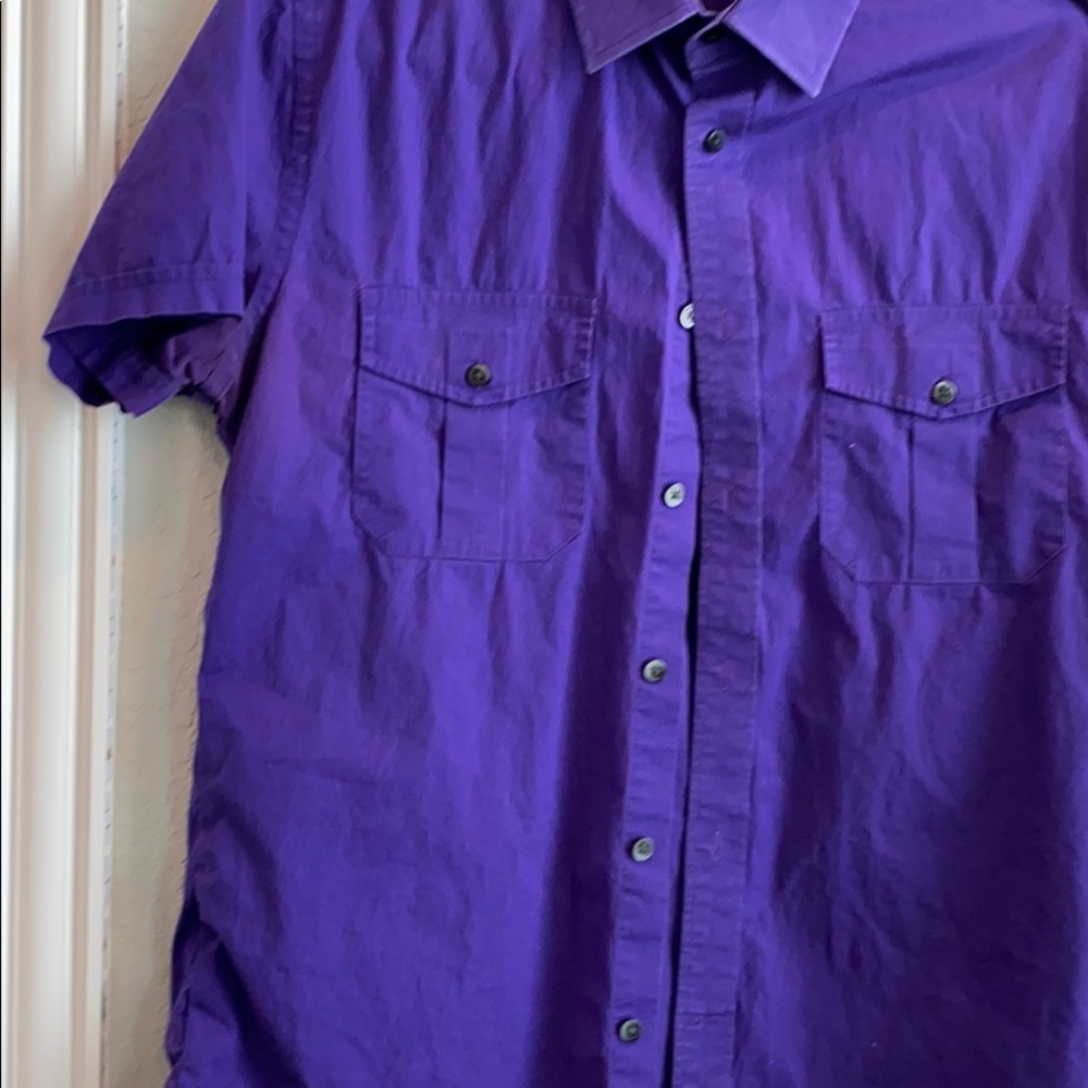 Express Purple Fitted shirt - Picture 3 of 5